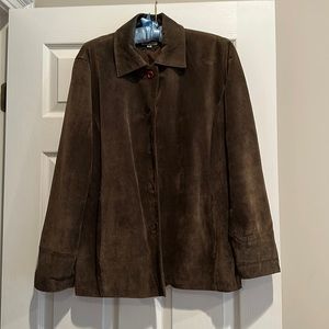 Chocolate suede coat.